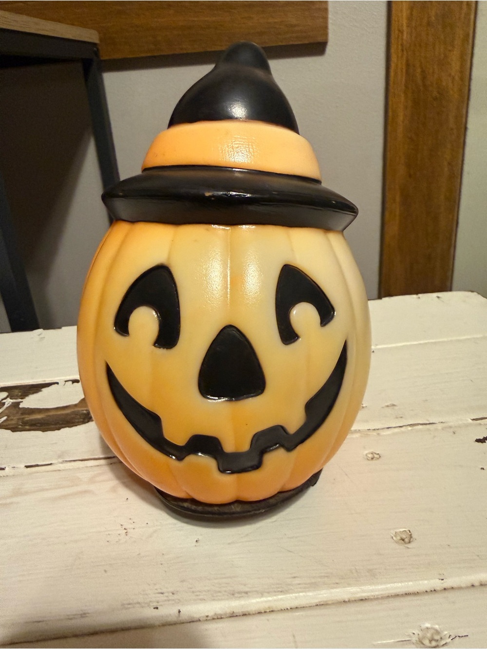 Empire Pathway Light Topper 8" Jack-o’-lantern Pumpkin Halloween Blow Mold 1995
